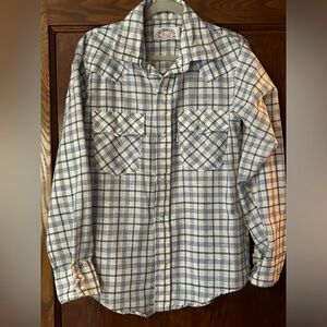 Vintage Kid's Levi Strauss & Co 80's Plaid Snap Button Down Shirt 12